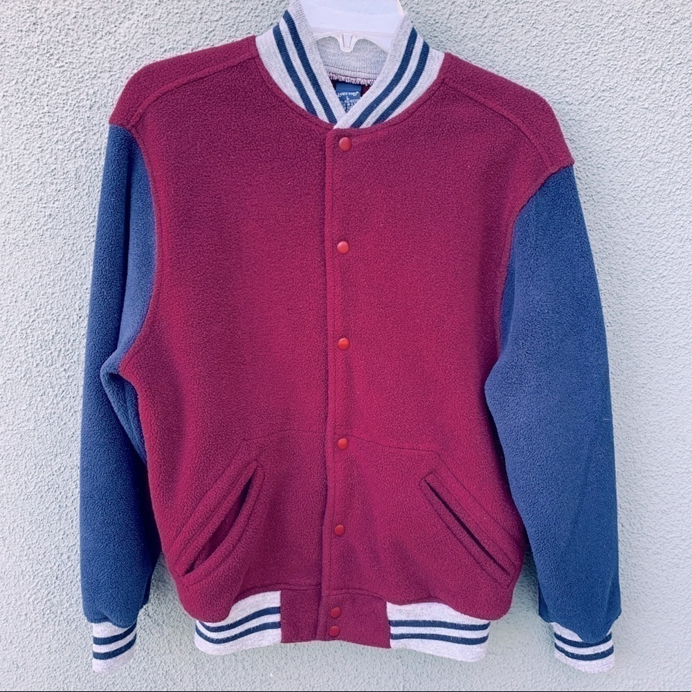 USA made Lands’ End Varsity Snap Button Fleece Ladies Small / Jr 14-16